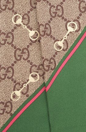 Женский шелковый платок GUCCI зеленого цвета по цене 17300 руб., арт. 663719/3G001 | Фото 2 Женский шелковый платок GUCCI зеленого цвета, арт. 663719/3G001 | Фото 2