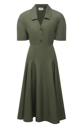 Женское хлопковое платье ALEXANDER MCQUEEN хаки цвета по цене 142500 руб., арт. 666336/QAAAY | Фото 1 Женское хлопковое платье ALEXANDER MCQUEEN хаки цвета, арт. 666336/QAAAY | Фото 1
