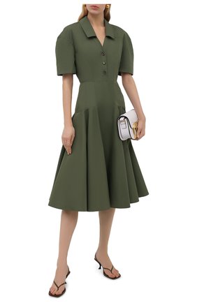 Женское хлопковое платье ALEXANDER MCQUEEN хаки цвета по цене 142500 руб., арт. 666336/QAAAY | Фото 2 Женское хлопковое платье ALEXANDER MCQUEEN хаки цвета, арт. 666336/QAAAY | Фото 2