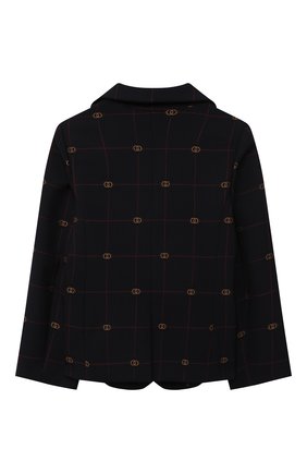 Детский пиджак из шерсти и хлопка GUCCI темно-синего цвета по цене 92300 руб., арт. 660169/XWA0Q | Фото 2 Детский пиджак из шерсти и хлопка GUCCI темно-синего цвета, арт. 660169/XWA0Q | Фото 2