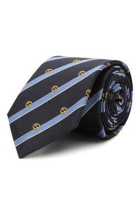 Мужской шелковый галстук GUCCI темно-синего цвета по цене 17500 руб., арт. 660058/4E002 | Фото 1 Мужской шелковый галстук GUCCI темно-синего цвета, арт. 660058/4E002 | Фото 1 (Материал: Текстиль; Принт: С принтом)