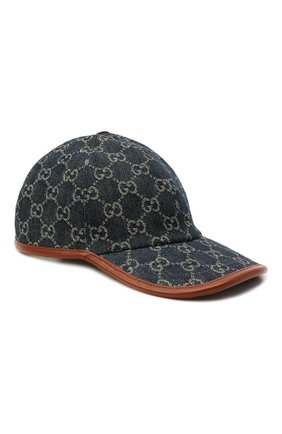 Мужской хлопковая бейсболка GUCCI темно-синего цвета по цене 33650 руб., арт. 656206/4HAC3 | Фото 1 Мужской хлопковая бейсболка GUCCI темно-синего цвета, арт. 656206/4HAC3 | Фото 1