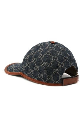 Мужской хлопковая бейсболка GUCCI темно-синего цвета по цене 43650 руб., арт. 656206/4HAC3 | Фото 2 Мужской хлопковая бейсболка GUCCI темно-синего цвета, арт. 656206/4HAC3 | Фото 2 (Материал: Текстиль, Хлопок)