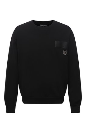 Мужской хлопковый свитшот DOLCE & GABBANA черного цвета по цене 52600 руб., арт. G9UF3Z/G7A2D | Фото 1 Мужской хлопковый свитшот DOLCE & GABBANA черного цвета, арт. G9UF3Z/G7A2D | Фото 1