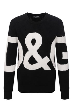 Мужской шерстяной свитер DOLCE & GABBANA черного цвета по цене 95000 руб., арт. GXG69T/JBVD8 | Фото 1 Мужской шерстяной свитер DOLCE & GABBANA черного цвета, арт. GXG69T/JBVD8 | Фото 1 (Материал внешний: Шерсть; Длина (для топов): Стандартные; Рукава: Длинные; Стили: Кэжуэл; Мужское Кросс-КТ: Свитер-одежда; Принт: С принтом)