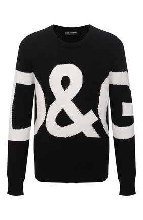 Мужской шерстяной свитер DOLCE & GABBANA черного цвета по цене 122000 руб., арт. GXG69T/JBVD8 | Фото 1