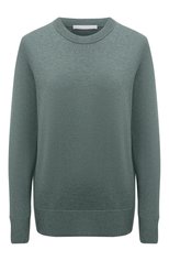 Женский хлопковый пуловер BOSS зеленого цвета, арт. 50436149 | Фото 1 (Рукава: Длинные; Длина (для топов): Стандартные; Материал внешний: Хлопок; Женское Кросс-КТ: Пуловер-одежда; Стили: Кэжуэл)