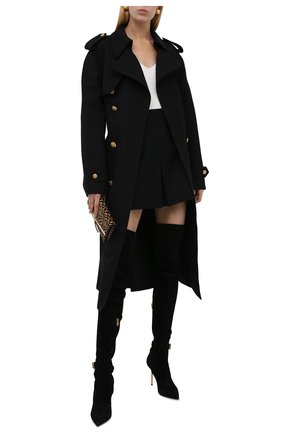 Женские замшевые ботфорты BALMAIN черного цвета по цене 138500 руб., арт. WN1TB568/LMTH | Фото 2 Женские замшевые ботфорты BALMAIN черного цвета, арт. WN1TB568/LMTH | Фото 2 (Материал внутренний: Натуральная кожа; Материал внешний: Замша; Каблук тип: Шпилька; Каблук высота: Высокий; Подошва: Плоская; Высота голенища: Высокие)