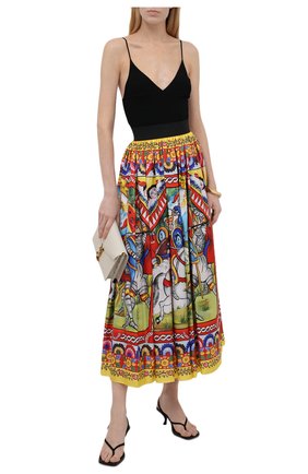 Женская шелковая юбка DOLCE & GABBANA разноцветного цвета по цене 94950 руб., арт. F4BU6T/GDS12 | Фото 2 Женская шелковая юбка DOLCE & GABBANA разноцветного цвета, арт. F4BU6T/GDS12 | Фото 2 (Материал внешний: Шелк; Женское Кросс-КТ: Юбка-одежда; Длина Ж (юбки, платья, шорты): Макси; Стили: Гламурный)