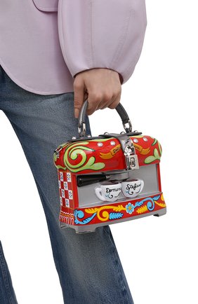 Женская сумка dolce box DOLCE & GABBANA разноцветного цвета, арт. BB5970/AS703 | Фото 2 (Ремень/цепочка: На ремешке; Размер: small; Материал: Резина, Пластик; Сумки-технические: Сумки top-handle)
