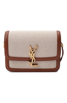 Женская сумка solferino ysl lock SAINT LAURENT светло-коричневого цвета по цене 152500 руб., арт. 634306/HZD1W | Фото 1 Женская сумка solferino ysl lock SAINT LAURENT светло-коричневого цвета, арт. 634306/HZD1W | Фото 1 (Сумки-технические: Сумки через плечо; Ремень/цепочка: На ремешке; Размер: mini; Материал: Текстиль)