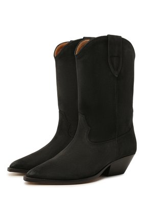 Женские замшевые сапоги duerto ISABEL MARANT черного цвета по цене 51750 руб., арт. DUERT0/B00448-00M015S | Фото 1 Женские замшевые сапоги duerto ISABEL MARANT черного цвета, арт. DUERT0/B00448-00M015S | Фото 1 (Материал внутренний: Натуральная кожа; Каблук высота: Низкий; Каблук тип: Устойчивый; Высота голенища: Низкие; Подошва: Плоская; Материал внешний: Замша, Кожа; Материал утеплителя: Без утеплителя)