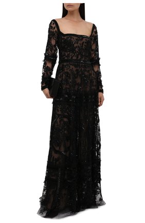 Женское платье ZUHAIR MURAD черного цвета по цене 749000 руб., арт. DRS21006/EMPA002 | Фото 2 Женское платье ZUHAIR MURAD черного цвета, арт. DRS21006/EMPA002 | Фото 2 (Материал внешний: Синтетический материал; Материал подклада: Шелк; Женское Кросс-КТ: Платье-одежда; Рукава: Длинные; Стили: Гламурный; Случай: Вечерний; Длина Ж (юбки, платья, шорты): Макси)