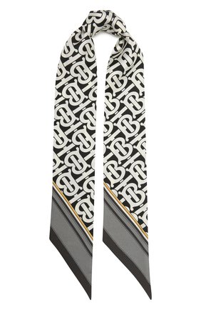 Женский шелковый шарф BURBERRY черно-белого цвета по цене 12600 руб., арт. 8042629 | Фото 1 Женский шелковый шарф BURBERRY черно-белого цвета, арт. 8042629 | Фото 1