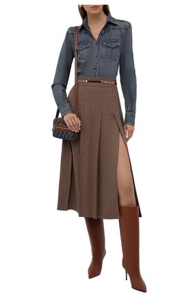 Женская льняная юбка GUCCI коричневого цвета по цене 138600 руб., арт. 652132/Z8A0C | Фото 2 Женская льняная юбка GUCCI коричневого цвета, арт. 652132/Z8A0C | Фото 2 (Материал внешний: Лен; Длина Ж (юбки, платья, шорты): Миди; Женское Кросс-КТ: Юбка-одежда; Стили: Гламурный)