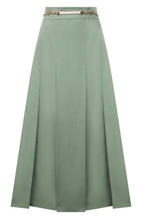 Женская юбка из вискозы и льна GUCCI зеленого цвета по цене 129200 руб., арт. 652132/Z8A0D | Фото 1 Женская юбка из вискозы и льна GUCCI зеленого цвета, арт. 652132/Z8A0D | Фото 1 (Длина Ж (юбки, платья, шорты): Миди; Женское Кросс-КТ: Юбка-одежда; Стили: Гламурный; Материал внешний: Вискоза)