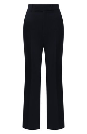 Женские брюки из шелка и шерсти GUCCI синего цвета, арт. 661739/ZAD88 | Фото 1 (Материал внешний: Шелк, Шерсть; Длина (брюки, джинсы): Стандартные; Силуэт Ж (брюки и джинсы): Расклешенные; Женское Кросс-КТ: Брюки-одежда; Стили: Гламурный)
