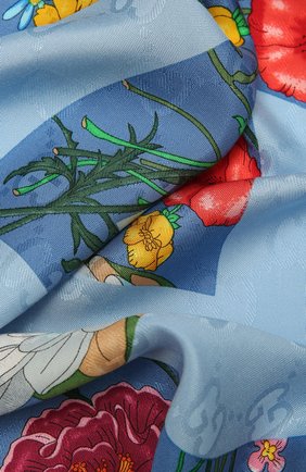 Женская шаль GUCCI синего цвета по цене 41850 руб., арт. 663676/3GACU | Фото 2 Женская шаль GUCCI синего цвета, арт. 663676/3GACU | Фото 2