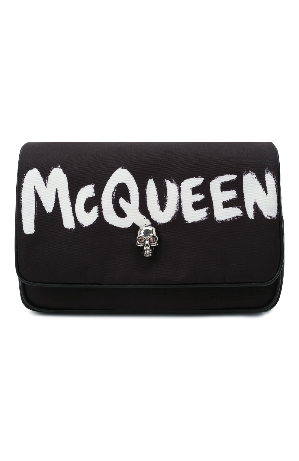 Женская сумка skull ALEXANDER MCQUEEN черного цвета, арт. 666120/16XAB | Фото 1 (Сумки-технические: Сумки через плечо; Размер: mini; Ремень/цепочка: На ремешке; Материал: Текстиль)