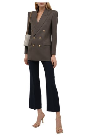 Женский шерстяной жакет SAINT LAURENT серого цвета по цене 277500 руб., арт. 648656/Y7C23 | Фото 2 Женский шерстяной жакет SAINT LAURENT серого цвета, арт. 648656/Y7C23 | Фото 2 (Материал внешний: Шерсть; Материал подклада: Шелк; Длина (для топов): Удлиненные; Рукава: Длинные; 1-2-бортные: Двубортные; Стили: Гламурный; Женское Кросс-КТ: Жакет-одежда; Случай: Формальный; Региональные ограничения белый список (Axapta Mercury): RU)
