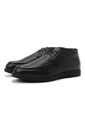 Мужские кожаные ботинки W.GIBBS черного цвета, арт. 1078004/2520 | Фото 1 (Подошва: Плоская; Мужское Кросс-КТ: Дезерты-обувь, зимние ботинки, Ботинки-обувь; Материал утеплителя: Натуральный мех; Материал внешний: Кожа; Длина стельки: 29,7)