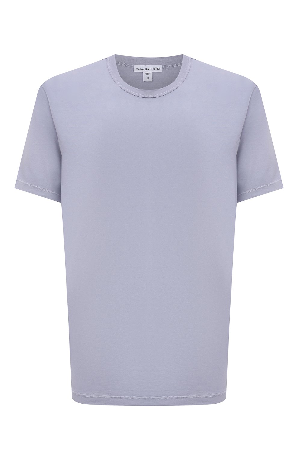 Мужская хлопковая футболка JAMES PERSE голубого цвета, арт. MLJ3311 | Фото 1 (Принт: Без принта; Рукава: Короткие; Длина (для топов): Стандартные; Материал внешний: Хлопок; Стили: Кэжуэл)