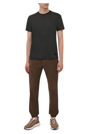 Мужская шерстяная футболка Z ZEGNA хаки цвета по цене 28900 руб., арт. VY390/ZZT678 | Фото 2 Мужская шерстяная футболка Z ZEGNA хаки цвета, арт. VY390/ZZT678 | Фото 2