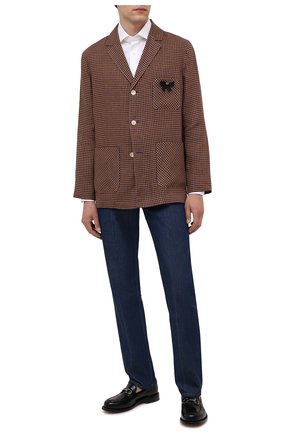 Мужской льняной пиджак GUCCI коричневого цвета по цене 153000 руб., арт. 659844/ZAG0U | Фото 2 Мужской льняной пиджак GUCCI коричневого цвета, арт. 659844/ZAG0U | Фото 2