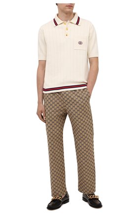 Мужские хлопковые брюки GUCCI коричневого цвета по цене 79600 руб., арт. 658090/Z8A0V | Фото 2 Мужские хлопковые брюки GUCCI коричневого цвета, арт. 658090/Z8A0V | Фото 2