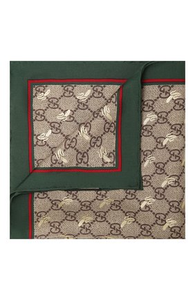 Мужской шелковый платок GUCCI зеленого цвета по цене 13800 руб., арт. 663710/4G001 | Фото 1 Мужской шелковый платок GUCCI зеленого цвета, арт. 663710/4G001 | Фото 1