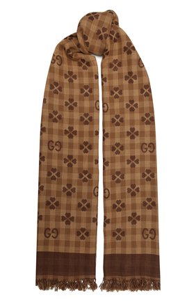 Мужской хлопковый шарф GUCCI коричневого цвета по цене 41200 руб., арт. 662446/4G114 | Фото 1 Мужской хлопковый шарф GUCCI коричневого цвета, арт. 662446/4G114 | Фото 1