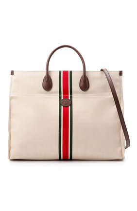 Мужская текстильная сумка-тоут GUCCI светло-бежевого цвета по цене 137000 руб., арт. 658876/2U2AG | Фото 6 Мужская текстильная сумка-тоут GUCCI светло-бежевого цвета, арт. 658876/2U2AG | Фото 6