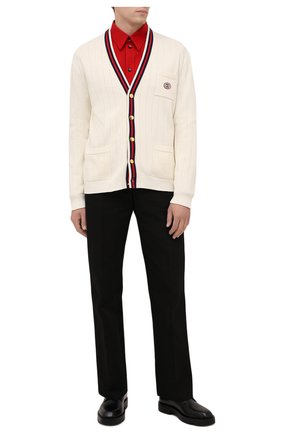 Мужской хлопковый кардиган GUCCI кремвого цвета по цене 99950 руб., арт. 654984/XKBUR | Фото 2 Мужской хлопковый кардиган GUCCI кремвого цвета, арт. 654984/XKBUR | Фото 2