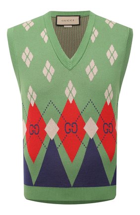 Мужской хлопковый жилет GUCCI зеленого цвета по цене 69600 руб., арт. 653841/XKBUQ | Фото 1 Мужской хлопковый жилет GUCCI зеленого цвета, арт. 653841/XKBUQ | Фото 1