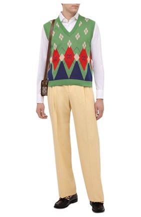Мужской хлопковый жилет GUCCI зеленого цвета по цене 69600 руб., арт. 653841/XKBUQ | Фото 2 Мужской хлопковый жилет GUCCI зеленого цвета, арт. 653841/XKBUQ | Фото 2