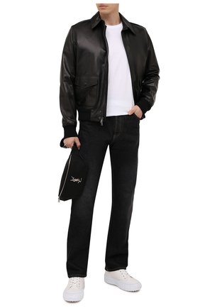 Мужской кожаный бомбер RALPH LAUREN черного цвета по цене 331500 руб., арт. 790841400 | Фото 2 Мужской кожаный бомбер RALPH LAUREN черного цвета, арт. 790841400 | Фото 2