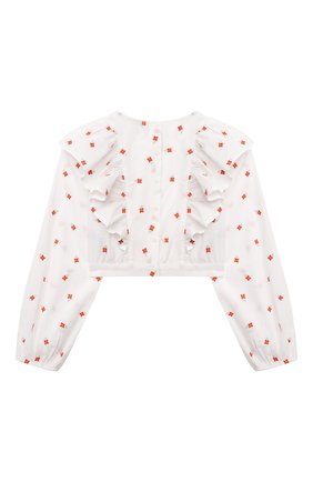 Детский хлопковый топ STELLA MCCARTNEY белого цвета по цене 5875 руб., арт. 602831/SQK80 | Фото 2 Детский хлопковый топ STELLA MCCARTNEY белого цвета, арт. 602831/SQK80 | Фото 2 (Материал внешний: Хлопок; Рукава: Длинные; Девочки Кросс-КТ: топ-одежда; Ростовка одежда: 9 лет | 134 см, 12 лет | 152 см, 13 - 15 лет | 158 см, 16 лет | 164 см, 18 мес | 86 см, 2 года | 92 см, 3 года | 98 см, 4 года | 104 см, 5 лет | 110 см, 7 лет | 122 см)
