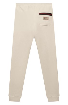 Детские хлопковый джоггеры GUCCI белого цвета по цене 19950 руб., арт. 658118/XJDKA | Фото 2 Детские хлопковый джоггеры GUCCI белого цвета, арт. 658118/XJDKA | Фото 2
