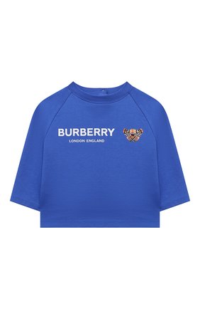 Детский хлопковая футболка BURBERRY синего цвета по цене 14900 руб., арт. 8042936 | Фото 1 Детский хлопковая футболка BURBERRY синего цвета, арт. 8042936 | Фото 1