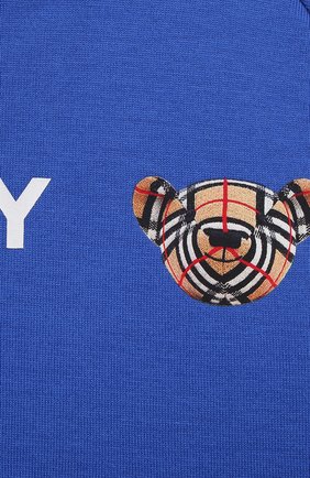 Детский хлопковая футболка BURBERRY синего цвета по цене 17650 руб., арт. 8042936 | Фото 3 Детский хлопковая футболка BURBERRY синего цвета, арт. 8042936 | Фото 3 (Рукава: Длинные; Материал внешний: Хлопок; Ростовка одежда: 12 мес | 80 см, 18 мес | 86 см, 24 мес | 92 см, 6 мес | 68 см)