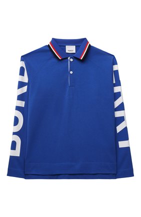 Детское хлопковое поло BURBERRY синего цвета по цене 19100 руб., арт. 8040896 | Фото 1 Детское хлопковое поло BURBERRY синего цвета, арт. 8040896 | Фото 1