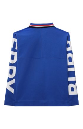 Детское хлопковое поло BURBERRY синего цвета по цене 19100 руб., арт. 8040896 | Фото 2 Детское хлопковое поло BURBERRY синего цвета, арт. 8040896 | Фото 2
