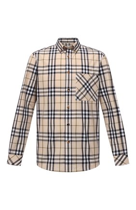 Мужская хлопковая рубашка BURBERRY бежевого цвета по цене 44600 руб., арт. 8042838 | Фото 1 Мужская хлопковая рубашка BURBERRY бежевого цвета, арт. 8042838 | Фото 1