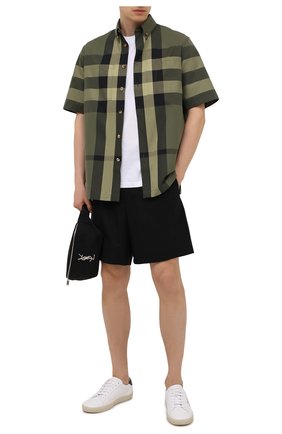 Мужская хлопковая рубашка BURBERRY зеленого цвета по цене 44600 руб., арт. 8041541 | Фото 2 Мужская хлопковая рубашка BURBERRY зеленого цвета, арт. 8041541 | Фото 2