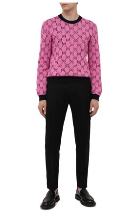 Мужской свитер из шерсти и хлопка GUCCI розового цвета по цене 79600 руб., арт. 661174/XKBXI | Фото 2 Мужской свитер из шерсти и хлопка GUCCI розового цвета, арт. 661174/XKBXI | Фото 2