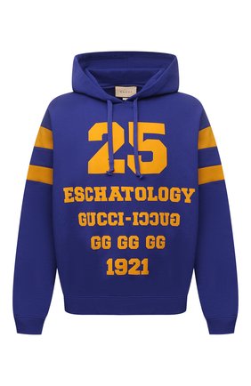 Мужской хлопковое худи GUCCI синего цвета по цене 108000 руб., арт. 655469/XJDHN | Фото 1 Мужской хлопковое худи GUCCI синего цвета, арт. 655469/XJDHN | Фото 1 (Длина (для топов): Стандартные; Материал внешний: Хлопок; Мужское Кросс-КТ: Худи-одежда; Рукава: Длинные; Стили: Спорт-шик; Принт: С принтом)