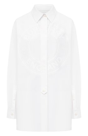 Женская хлопковая рубашка BURBERRY белого цвета по цене 52100 руб., арт. 8043169 | Фото 1 Женская хлопковая рубашка BURBERRY белого цвета, арт. 8043169 | Фото 1