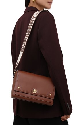 Женская сумка note medium BURBERRY коричневого цвета, арт. 8043055 | Фото 2 (Материал: Натуральная кожа; Сумки-технические: Сумки через плечо; Размер: medium)