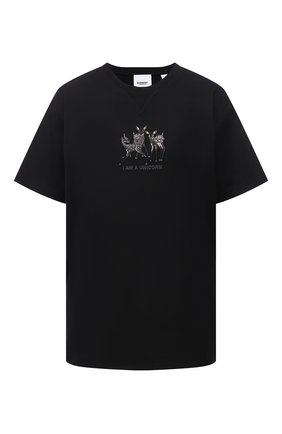 Женская хлопковая футболка BURBERRY черного цвета по цене 42500 руб., арт. 8042882 | Фото 1 Женская хлопковая футболка BURBERRY черного цвета, арт. 8042882 | Фото 1