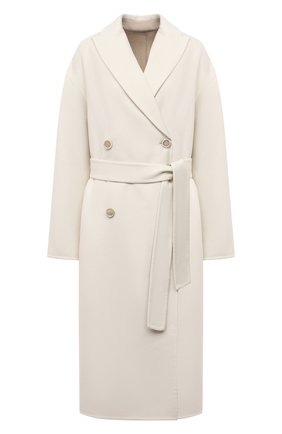 Женское кашемировое пальто BRUNELLO CUCINELLI кремвого цвета, арт. ML4549680P | Фото 1 (Материал внешний: Шерсть, Кашемир; Стили: Кэжуэл; Рукава: Длинные; 1-2-бортные: Двубортные; Длина (верхняя одежда): Длинные)